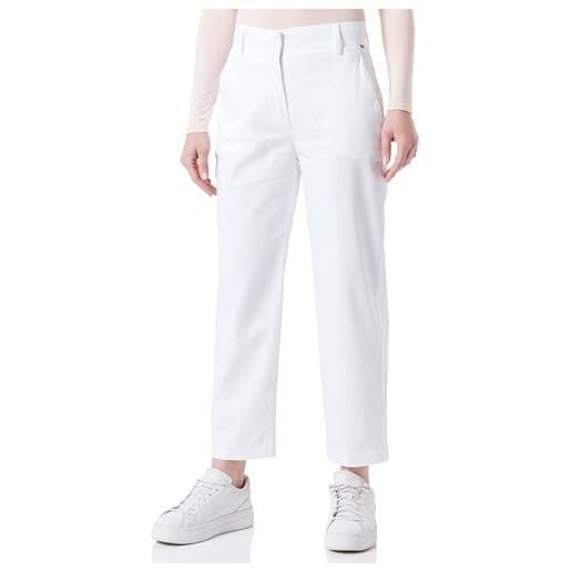 Tommy Hilfiger co blend slim straight chino ww0ww40504 pantaloni in tessuto, bianco (th optic white), 36 donna