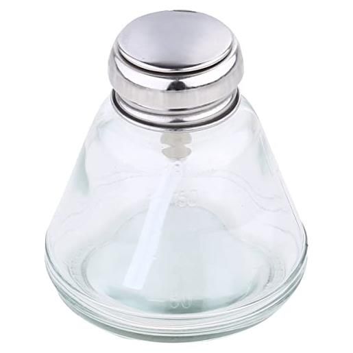 Zerodeko 2 pz flacone di solvente per unghie erogatore liquido push down spingere giù la bottiglia flacone dosatore a pompa in vetro flacone cosmetico trasparente pompa di vetro pacchetto