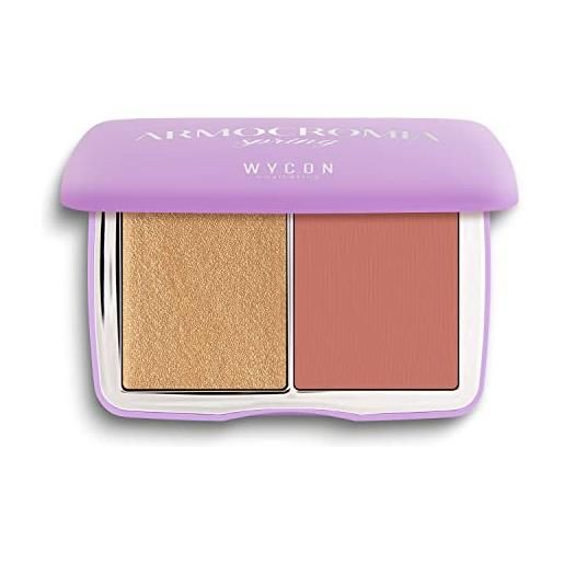 WYCON cosmetics armocromia face palette - palette viso blush e illuminante, duo di polveri viso per un look sofisticato - spring