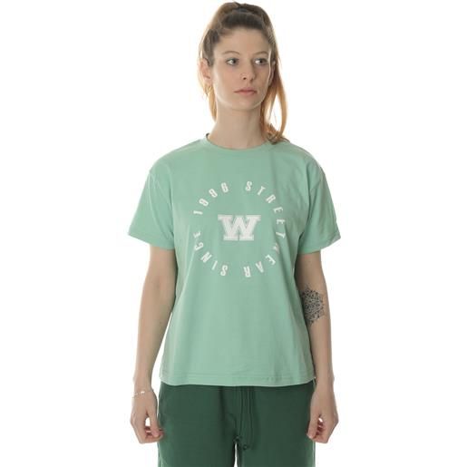 What's t-shirt college logo donna verde menta
