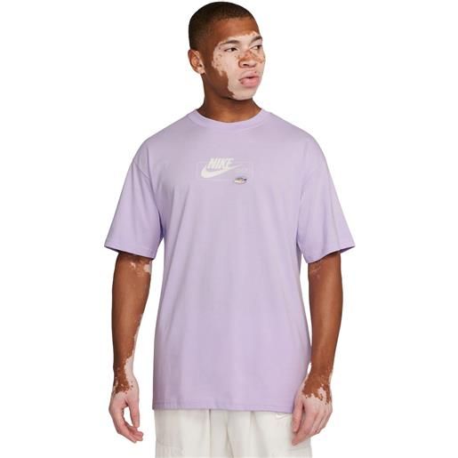 Nike t-shirt uomo Nike manica corta cotone m90 back print world lilla