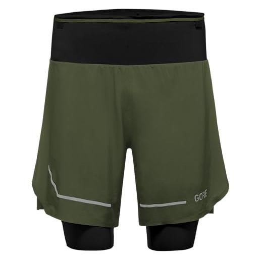 GORE WEAR ultimate 2in1 shortss, pantaloncini uomo, verde utilitario, xxl