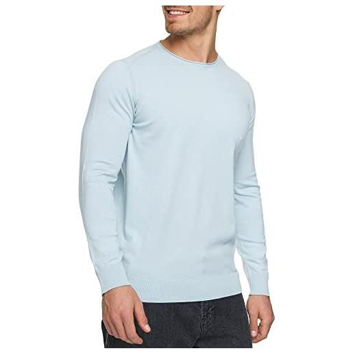 Indicode uomini gamal knit sweater | maglione in 80% cotone celestial blue l