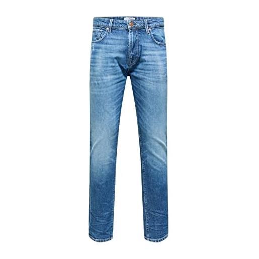 SELECTED HOMME slhslim-leon 24603 mb tencel jns w noos jeans, media blu denim, 31 w/32 l uomo