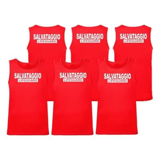 WIXSOO canotta salvataggio lifeguard pacchetto da 3 canottiere rosse (it, testo, s, regular, regular, rosso)