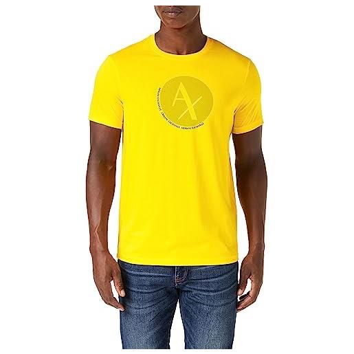 Armani Exchange slim fit circle logon ax pima cotton tee t-shirt, giallo, xl uomo