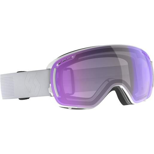 Scott lcg compact ls ski goggles bianco light sensitive blue chrome/cat 2