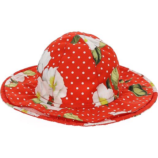 Monnalisa cappellino bimba cotone con fiori e pois
