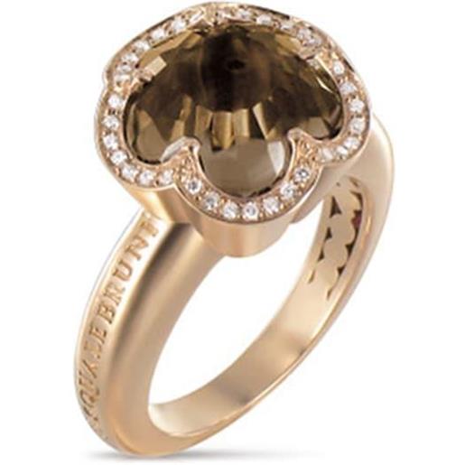 PASQUALE BRUNI anello fiore bon ton in oro rosso con quarzo fumè e diamanti