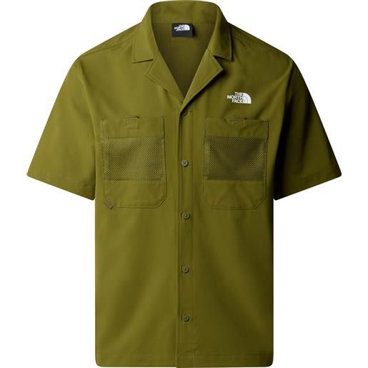 The North Face - camicia traspirante - m first trail s/s shirt forest olive per uomo - taglia s, m, l, xl - kaki