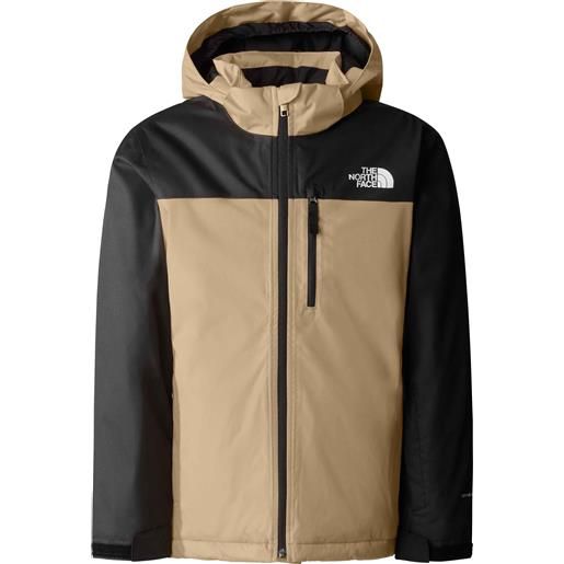 The North Face - giacca da sci isolante - teen snowquest x insulated jacket almond butter/tnf black - taglia bambino m, xl - marrone