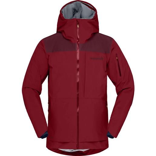 Norrona - giacca da sci freeride impermeabile e traspirante - tamok gore-tex jacket m's rhubarb per uomo - taglia s, m - rosso
