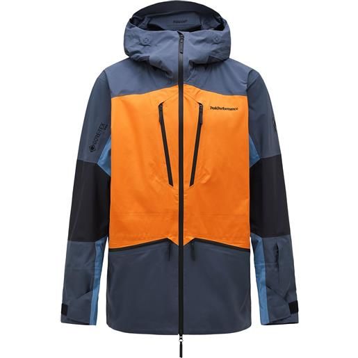 Peak Performance - giacca di protezione performante - m vertical gore ombre blue/orange dune/shallow per uomo - taglia l, xl - blu navy
