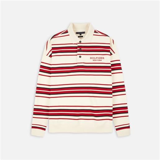 Tommy Hilfiger monotype stripe rugby ls polo shirt calico/multi uomo