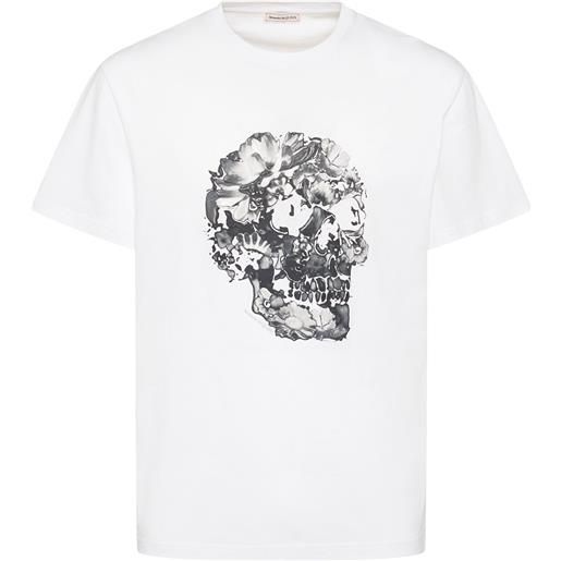 ALEXANDER MCQUEEN t-shirt in cotone con stampa teschio cerata