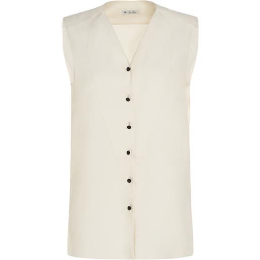 LORO PIANA caylee dyed silk buttoned vest