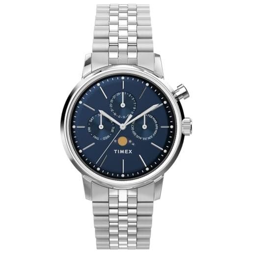 Timex orologio multi-quadrante al quarzo da uomo con cinturino in acciaio inossidabile tw2w51300