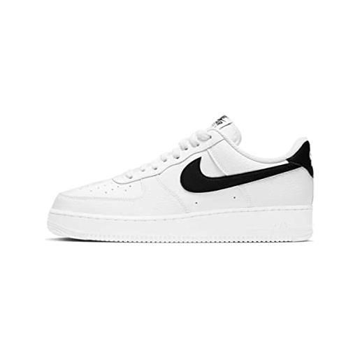 Nike air force 1 '07, scarpe da ginnastica basse uomo, white black 100, 45.5 eu