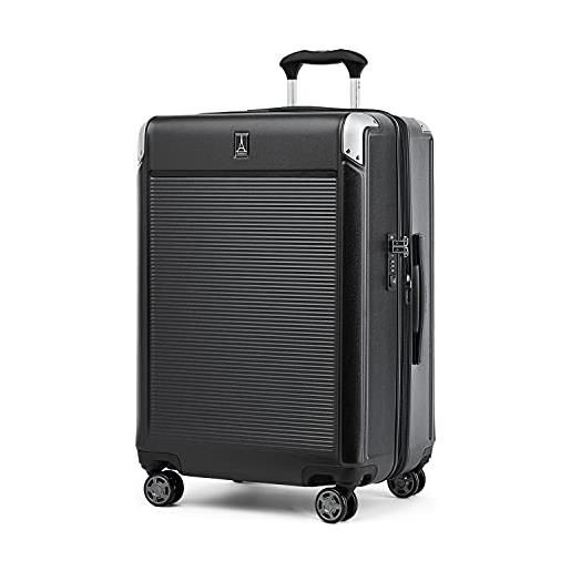 Travelpro platinum elite valigia rigida check-in 4 ruote 69x46x33cm, rigida, espandibile, 104 litri colore nero 10 anni di garanzia