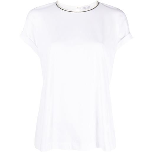 Brunello Cucinelli t-shirt con decorazione - bianco