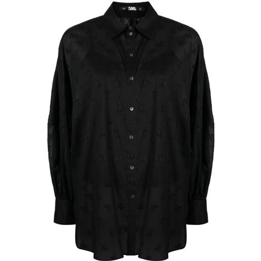 Karl Lagerfeld camicia con monogramma - nero