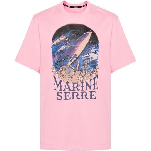 Marine Serre t-shirt con stampa - rosa