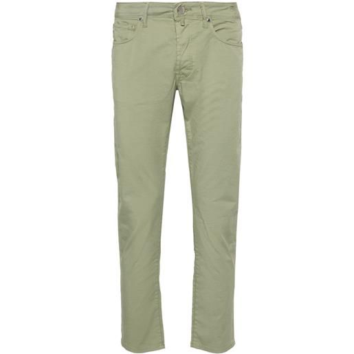 Incotex tapered cotton trousers - verde