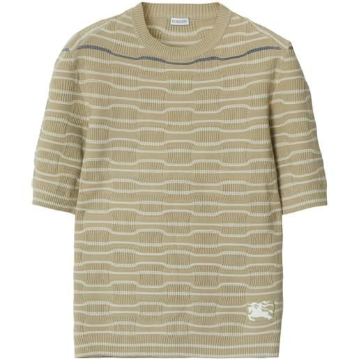 Burberry embroidered-logo knit t-shirt - toni neutri