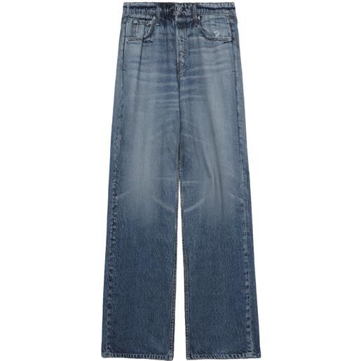 rag & bone jeans a gamba ampia logan con vita media - blu