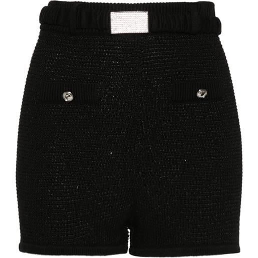 Alessandra Rich shorts con paillettes - nero