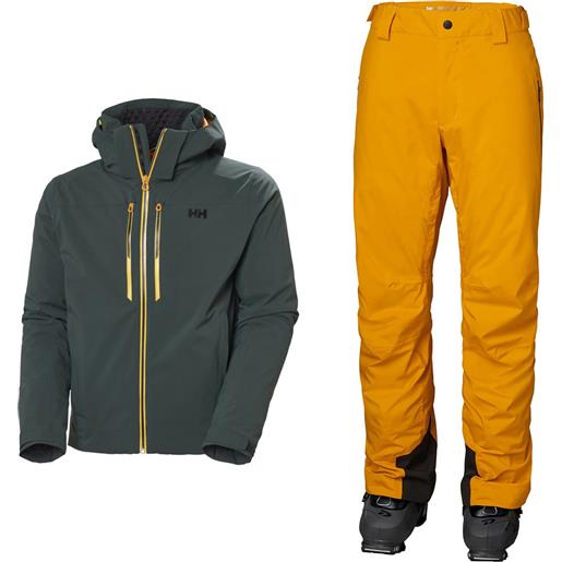 HELLY HANSEN completo sci men's alpha lifaloft™ insulated ski jacket+men's legendary insulated ski pants uomo