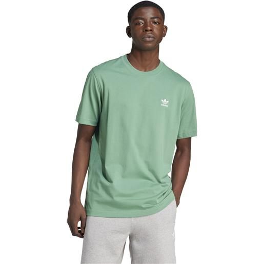 Adidas t-shirt trefoil essential verde da uomo