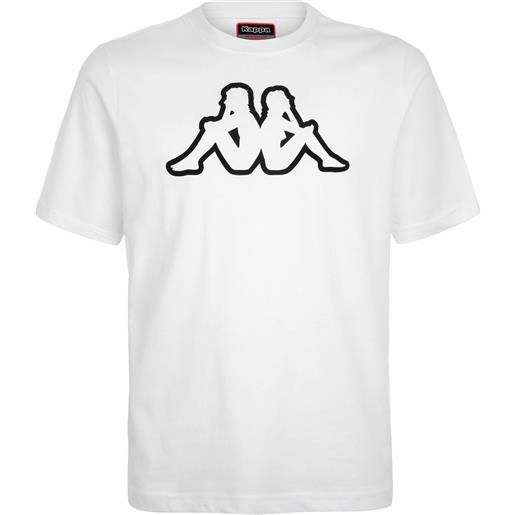 Kappa t-shirt logo cromen bianca