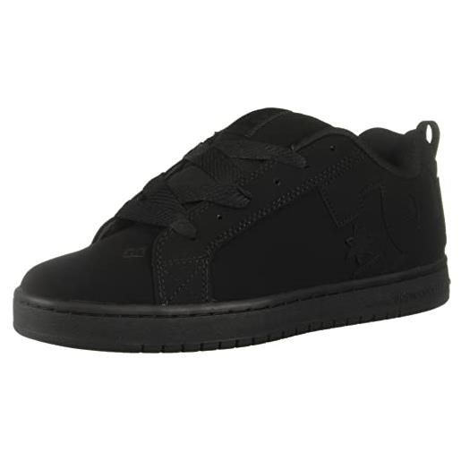 DC shoes - sneaker court graffik shoe, uomo, black/black/black, 44