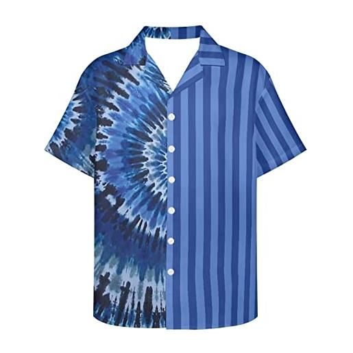Cumagical camicia hawaiana da uomo a maniche corte con bottoni estivi tropicali da spiaggia, girasole a, s