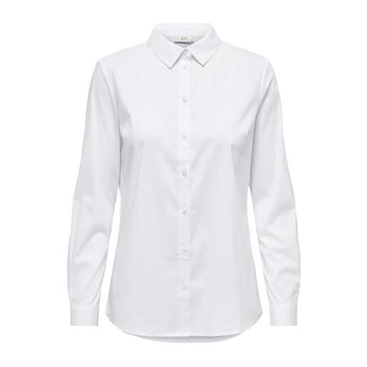 JACQUELINE de YONG jdy jdymio l/s shirt wvn noos, camicia donna, bianco (weiß (white)), 36 eu