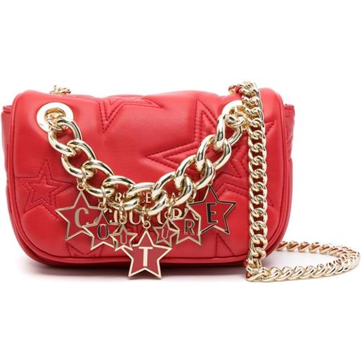 Versace Jeans Couture borsa a spalla con ricamo - rosso