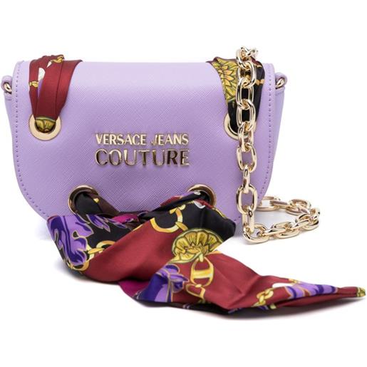 Versace Jeans Couture borsa a spalla thelma con placca logo - viola