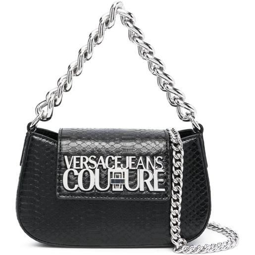 Versace Jeans Couture borsa a tracolla con placca logo - nero