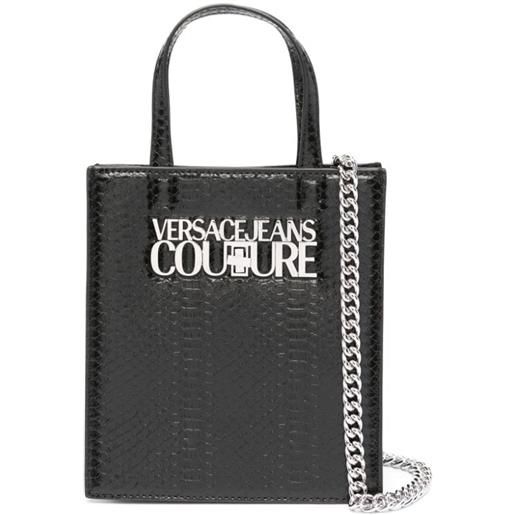 Versace Jeans Couture borsa mini effetto coccodrillo - nero