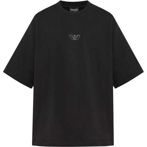 Emporio Armani t-shirt con applicazione logo - nero