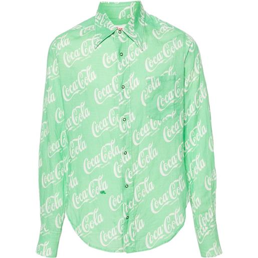 ERL camicia con monogramma x coca-cola - verde