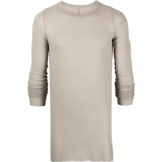 Rick Owens t-shirt con maniche extra lunghe - grigio