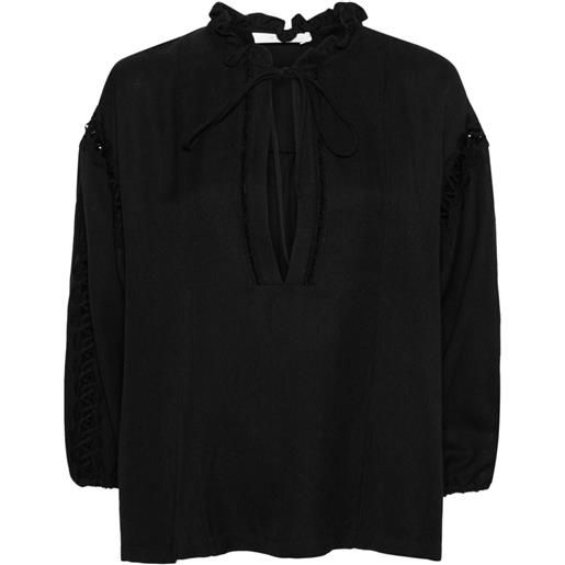 IRO ganitte motif-embroidered blouse - nero