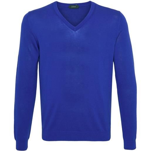 Zanone maglione con scollo a v - blu