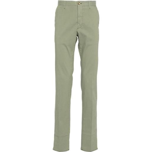 Incotex pantaloni affusolati con vita elasticizzata - verde