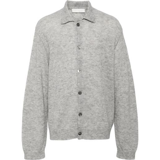 OUR LEGACY pointed-flat collar button-down cardigan - grigio