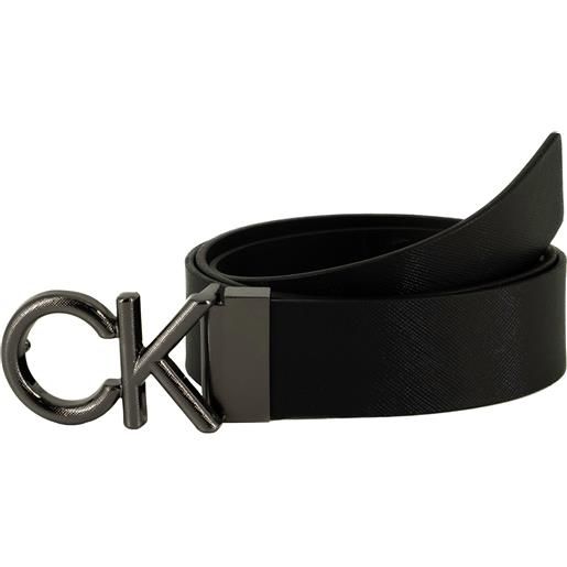 Calvin klein cintura da uomo con fibbia ck 35mm nero nero / 100% leather (fwa) / 115