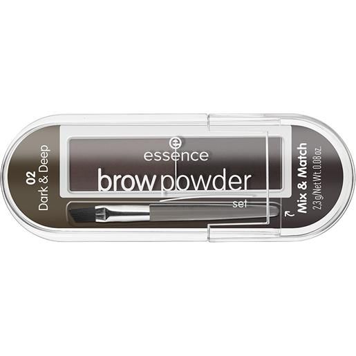 ESSENCE brow powder 02 dark & deep set per sopracciglia