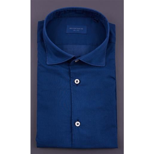 Mastricamiciai camicia mastricamiciai rigata tono su tono slim fit, colore blu